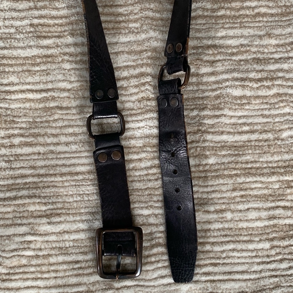Men’s Black Leather Armani Exchange Belt w/Buckles